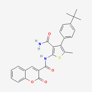 molecular formula C26H24N2O4S B3435660 N-[4-(4-tert-butylphenyl)-3-carbamoyl-5-methylthiophen-2-yl]-2-oxochromene-3-carboxamide 