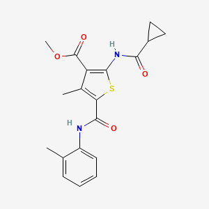 molecular formula C19H20N2O4S B3435661 Methyl 2-[(cyclopropylcarbonyl)amino]-4-methyl-5-(2-toluidinocarbonyl)-3-thiophenecarboxylate 