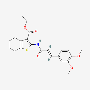 molecular formula C22H25NO5S B3435669 Ethyl 2-[[(E)-3-(3,4-dimethoxyphenyl)prop-2-enoyl]amino]-4,5,6,7-tetrahydrobenzothiophene-3-carboxylate CAS No. 5655-32-3