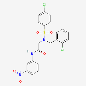 molecular formula C21H17Cl2N3O5S B3435675 N~2~-(2-chlorobenzyl)-N~2~-[(4-chlorophenyl)sulfonyl]-N-(3-nitrophenyl)glycinamide 