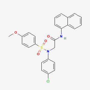 molecular formula C25H21ClN2O4S B3435757 N~2~-(4-chlorophenyl)-N~2~-[(4-methoxyphenyl)sulfonyl]-N~1~-1-naphthylglycinamide 