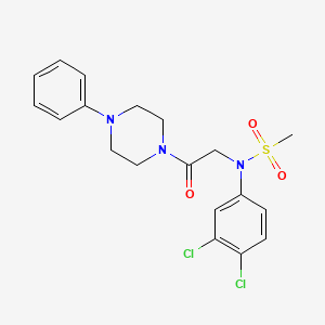 molecular formula C19H21Cl2N3O3S B3435774 N-(3,4-dichlorophenyl)-N-[2-oxo-2-(4-phenyl-1-piperazinyl)ethyl]methanesulfonamide 