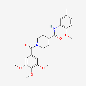 molecular formula C24H30N2O6 B3435804 N-(2-methoxy-5-methylphenyl)-1-(3,4,5-trimethoxybenzoyl)piperidine-4-carboxamide 