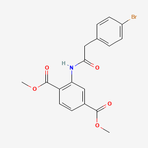 molecular formula C18H16BrNO5 B3435883 DIMETHYL 2-{[2-(4-BROMOPHENYL)ACETYL]AMINO}TEREPHTHALATE 