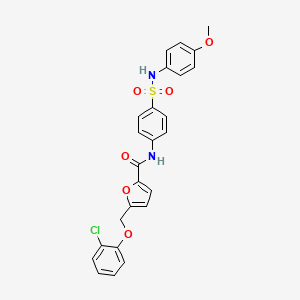 molecular formula C25H21ClN2O6S B3435903 5-[(2-chlorophenoxy)methyl]-N-{4-[(4-methoxyanilino)sulfonyl]phenyl}-2-furamide 