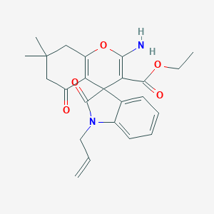 molecular formula C24H26N2O5 B343591 ethyl 1'-allyl-2-amino-7,7-dimethyl-2',5-dioxo-1',3',5,6,7,8-hexahydrospiro[4H-chromene-4,3'-(2'H)-indole]-3-carboxylate 