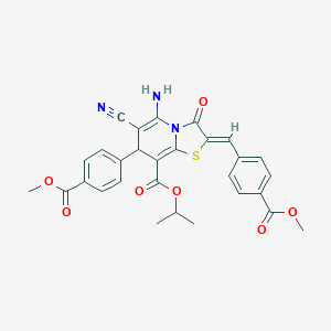 molecular formula C29H25N3O7S B343599 isopropyl 5-amino-6-cyano-2-[4-(methoxycarbonyl)benzylidene]-7-[4-(methoxycarbonyl)phenyl]-3-oxo-2,3-dihydro-7H-[1,3]thiazolo[3,2-a]pyridine-8-carboxylate 