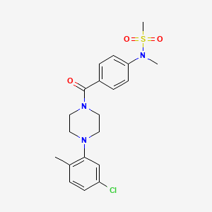 molecular formula C20H24ClN3O3S B3436028 N-(4-{[4-(5-chloro-2-methylphenyl)piperazin-1-yl]carbonyl}phenyl)-N-methylmethanesulfonamide 