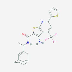 molecular formula C25H26F3N3OS2 B343649 N-[1-(1-adamantyl)ethyl]-3-amino-6-(2-thienyl)-4-(trifluoromethyl)thieno[2,3-b]pyridine-2-carboxamide 