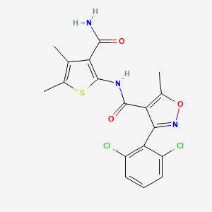 molecular formula C18H15Cl2N3O3S B3436496 N-(3-CARBAMOYL-4,5-DIMETHYL-2-THIENYL)-3-(2,6-DICHLOROPHENYL)-5-METHYL-4-ISOXAZOLECARBOXAMIDE 