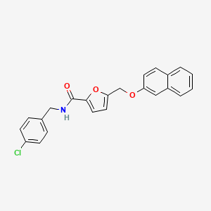 molecular formula C23H18ClNO3 B3436519 N-[(4-CHLOROPHENYL)METHYL]-5-[(NAPHTHALEN-2-YLOXY)METHYL]FURAN-2-CARBOXAMIDE 