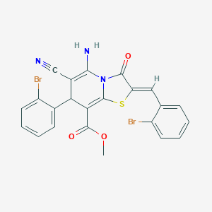 molecular formula C23H15Br2N3O3S B343659 methyl (2Z)-5-amino-2-(2-bromobenzylidene)-7-(2-bromophenyl)-6-cyano-3-oxo-2,3-dihydro-7H-[1,3]thiazolo[3,2-a]pyridine-8-carboxylate 