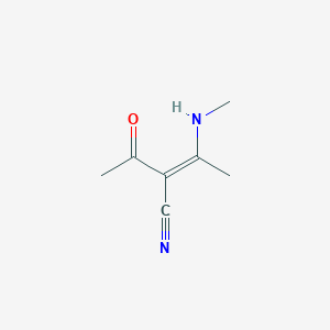 molecular formula C7H10N2O B034366 (Z)-2-Acetyl-3-(methylamino)but-2-enenitrile CAS No. 108086-95-9