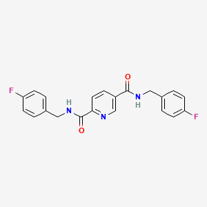 molecular formula C21H17F2N3O2 B3436620 N2,N5-BIS[(4-FLUOROPHENYL)METHYL]PYRIDINE-2,5-DICARBOXAMIDE 