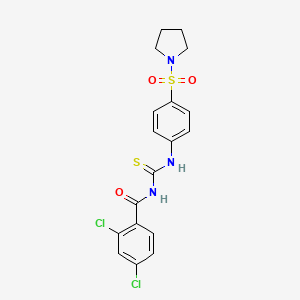 molecular formula C18H17Cl2N3O3S2 B3436709 3-(2,4-dichlorobenzoyl)-1-[4-(pyrrolidine-1-sulfonyl)phenyl]thiourea 
