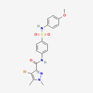 molecular formula C19H19BrN4O4S B3436712 4-bromo-N-{4-[(4-methoxyanilino)sulfonyl]phenyl}-1,5-dimethyl-1H-pyrazole-3-carboxamide 
