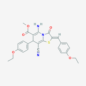 molecular formula C27H25N3O5S B343675 methyl 5-amino-8-cyano-2-(4-ethoxybenzylidene)-7-(4-ethoxyphenyl)-3-oxo-2,3-dihydro-7H-[1,3]thiazolo[3,2-a]pyridine-6-carboxylate 