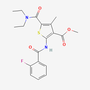 molecular formula C19H21FN2O4S B3436755 METHYL 5-(DIETHYLCARBAMOYL)-2-(2-FLUOROBENZAMIDO)-4-METHYLTHIOPHENE-3-CARBOXYLATE 