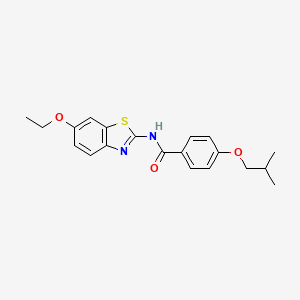 molecular formula C20H22N2O3S B3436778 N-(6-ethoxy-1,3-benzothiazol-2-yl)-4-(2-methylpropoxy)benzamide 