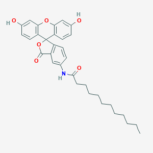 molecular formula C32H35NO6 B034368 5-(N-Dodecanoyl)aminofluorescein CAS No. 107827-77-0