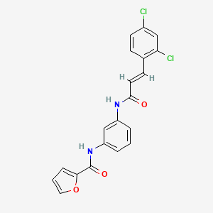 molecular formula C20H14Cl2N2O3 B3436817 N-[3-[[(E)-3-(2,4-dichlorophenyl)prop-2-enoyl]amino]phenyl]furan-2-carboxamide 