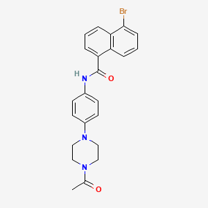 molecular formula C23H22BrN3O2 B3436824 N-[4-(4-acetylpiperazin-1-yl)phenyl]-5-bromonaphthalene-1-carboxamide 