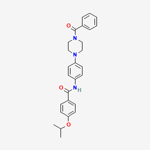 molecular formula C27H29N3O3 B3436913 N-{4-[4-(phenylcarbonyl)piperazin-1-yl]phenyl}-4-(propan-2-yloxy)benzamide 