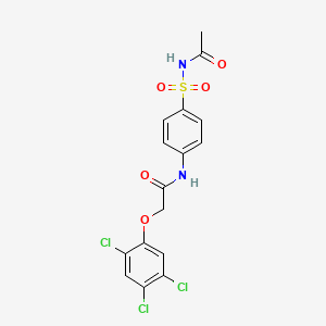 molecular formula C16H13Cl3N2O5S B3436973 N-[4-(acetylsulfamoyl)phenyl]-2-(2,4,5-trichlorophenoxy)acetamide 