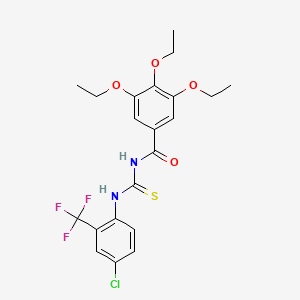 molecular formula C21H22ClF3N2O4S B3436988 N-{[4-chloro-2-(trifluoromethyl)phenyl]carbamothioyl}-3,4,5-triethoxybenzamide 