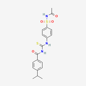 molecular formula C19H21N3O4S2 B3436994 N-{[4-(acetylsulfamoyl)phenyl]carbamothioyl}-4-(propan-2-yl)benzamide 