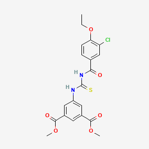 molecular formula C20H19ClN2O6S B3437008 Dimethyl 5-({[(3-chloro-4-ethoxyphenyl)carbonyl]carbamothioyl}amino)benzene-1,3-dicarboxylate 