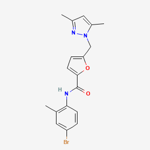 molecular formula C18H18BrN3O2 B3437089 N~2~-(4-BROMO-2-METHYLPHENYL)-5-[(3,5-DIMETHYL-1H-PYRAZOL-1-YL)METHYL]-2-FURAMIDE 