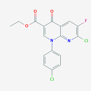 Ethyl 7-chloro-1-(4-chlorophenyl)-6-fluoro-4-oxo-1,4-dihydro-1,8-naphthyridine-3-carboxylate