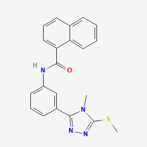 molecular formula C21H18N4OS B3437182 N-[3-(4-methyl-5-methylsulfanyl-1,2,4-triazol-3-yl)phenyl]naphthalene-1-carboxamide 