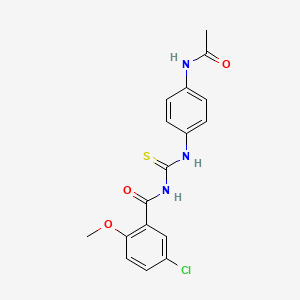 molecular formula C17H16ClN3O3S B3437185 N-{[4-(acetylamino)phenyl]carbamothioyl}-5-chloro-2-methoxybenzamide 