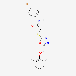 molecular formula C19H18BrN3O3S B3437211 N-(4-bromophenyl)-2-({5-[(2,6-dimethylphenoxy)methyl]-1,3,4-oxadiazol-2-yl}sulfanyl)acetamide 