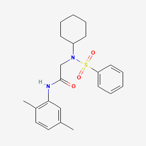 molecular formula C22H28N2O3S B3437284 N~2~-cyclohexyl-N-(2,5-dimethylphenyl)-N~2~-(phenylsulfonyl)glycinamide 