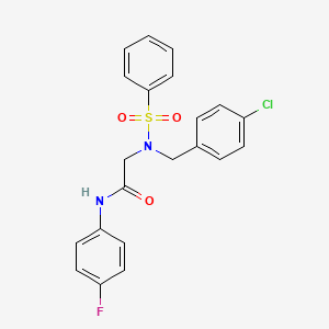 molecular formula C21H18ClFN2O3S B3437293 N~2~-(4-chlorobenzyl)-N-(4-fluorophenyl)-N~2~-(phenylsulfonyl)glycinamide 
