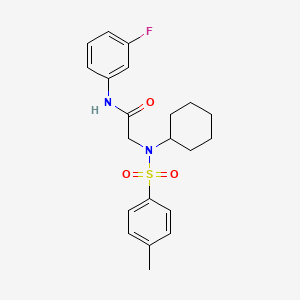 molecular formula C21H25FN2O3S B3437302 N~2~-cyclohexyl-N-(3-fluorophenyl)-N~2~-[(4-methylphenyl)sulfonyl]glycinamide 