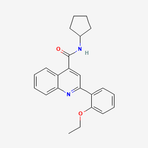 molecular formula C23H24N2O2 B3437354 N-cyclopentyl-2-(2-ethoxyphenyl)quinoline-4-carboxamide 