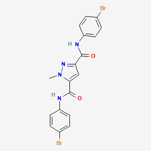 molecular formula C18H14Br2N4O2 B3437383 N~3~,N~5~-bis(4-bromophenyl)-1-methyl-1H-pyrazole-3,5-dicarboxamide 