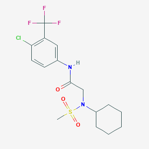molecular formula C16H20ClF3N2O3S B3437404 N-[4-chloro-3-(trifluoromethyl)phenyl]-N~2~-cyclohexyl-N~2~-(methylsulfonyl)glycinamide 
