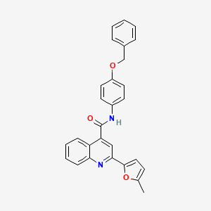 molecular formula C28H22N2O3 B3437491 N-[4-(benzyloxy)phenyl]-2-(5-methylfuran-2-yl)quinoline-4-carboxamide 