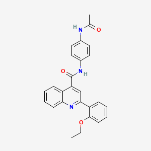 molecular formula C26H23N3O3 B3437501 N-(4-acetamidophenyl)-2-(2-ethoxyphenyl)quinoline-4-carboxamide 