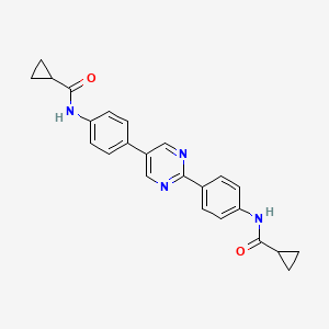 molecular formula C24H22N4O2 B3437621 N-[4-[2-[4-(cyclopropanecarbonylamino)phenyl]pyrimidin-5-yl]phenyl]cyclopropanecarboxamide 