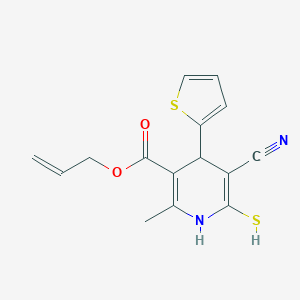 molecular formula C15H14N2O2S2 B343773 Prop-2-en-1-yl 5-cyano-2-methyl-6-sulfanyl-4-(thiophen-2-yl)-1,4-dihydropyridine-3-carboxylate 