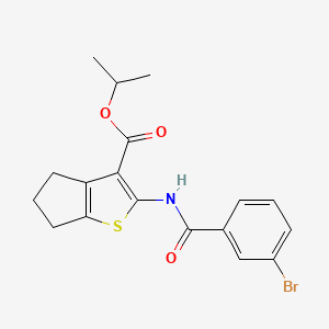 molecular formula C18H18BrNO3S B3437749 PROPAN-2-YL 2-(3-BROMOBENZAMIDO)-4H,5H,6H-CYCLOPENTA[B]THIOPHENE-3-CARBOXYLATE 
