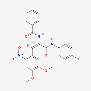 molecular formula C24H20IN3O6 B3437910 N-[(E)-1-(4,5-dimethoxy-2-nitrophenyl)-3-(4-iodoanilino)-3-oxoprop-1-en-2-yl]benzamide 