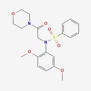 molecular formula C20H24N2O6S B3437937 N-(2,5-dimethoxyphenyl)-N-[2-(morpholin-4-yl)-2-oxoethyl]benzenesulfonamide 