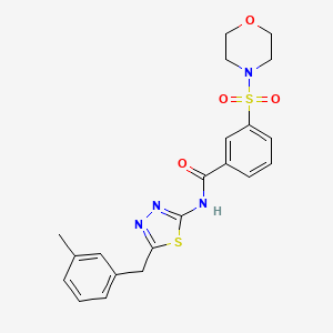 molecular formula C21H22N4O4S2 B3438036 N-{5-[(3-METHYLPHENYL)METHYL]-1,3,4-THIADIAZOL-2-YL}-3-(MORPHOLINE-4-SULFONYL)BENZAMIDE 